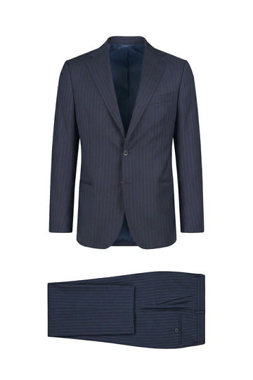 Pinstriped Fresco wool single-breasted suit - MONTEZEMOLO