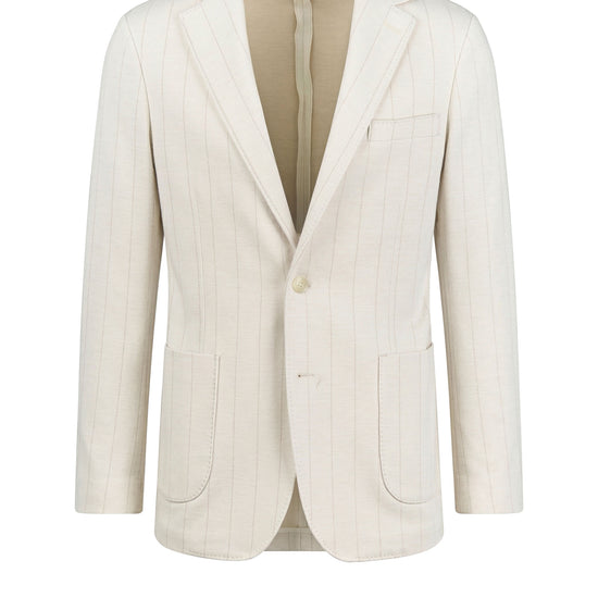 Pinstriped wool and cotton jersey suit - MONTEZEMOLO