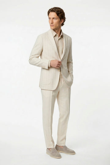 Pinstriped wool and cotton jersey suit - MONTEZEMOLO