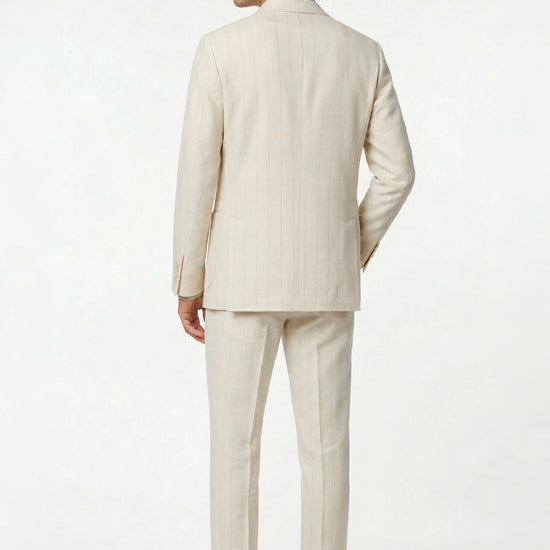 Pinstriped wool and cotton jersey suit - MONTEZEMOLO