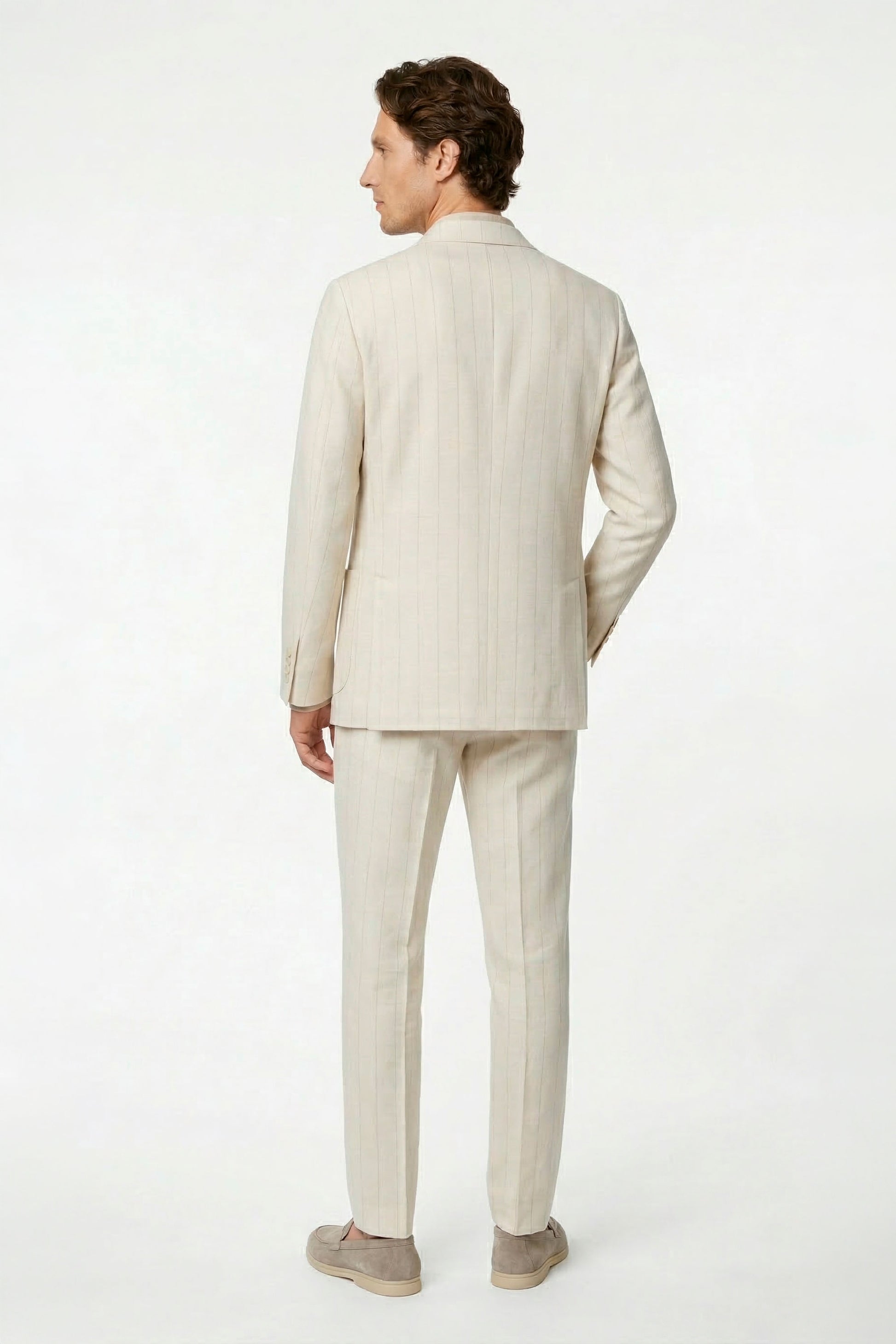 Pinstriped wool and cotton jersey suit - MONTEZEMOLO
