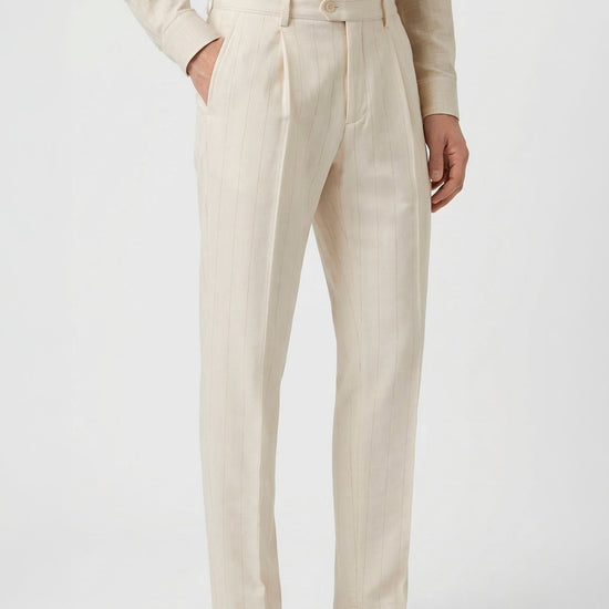Pinstriped wool and cotton jersey suit - MONTEZEMOLO
