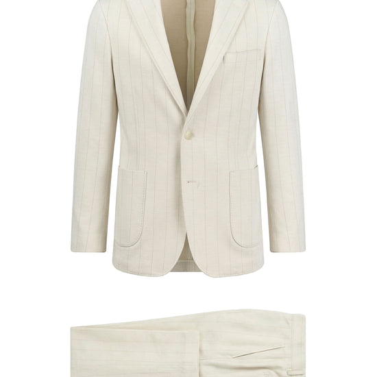 Pinstriped wool and cotton jersey suit - MONTEZEMOLO