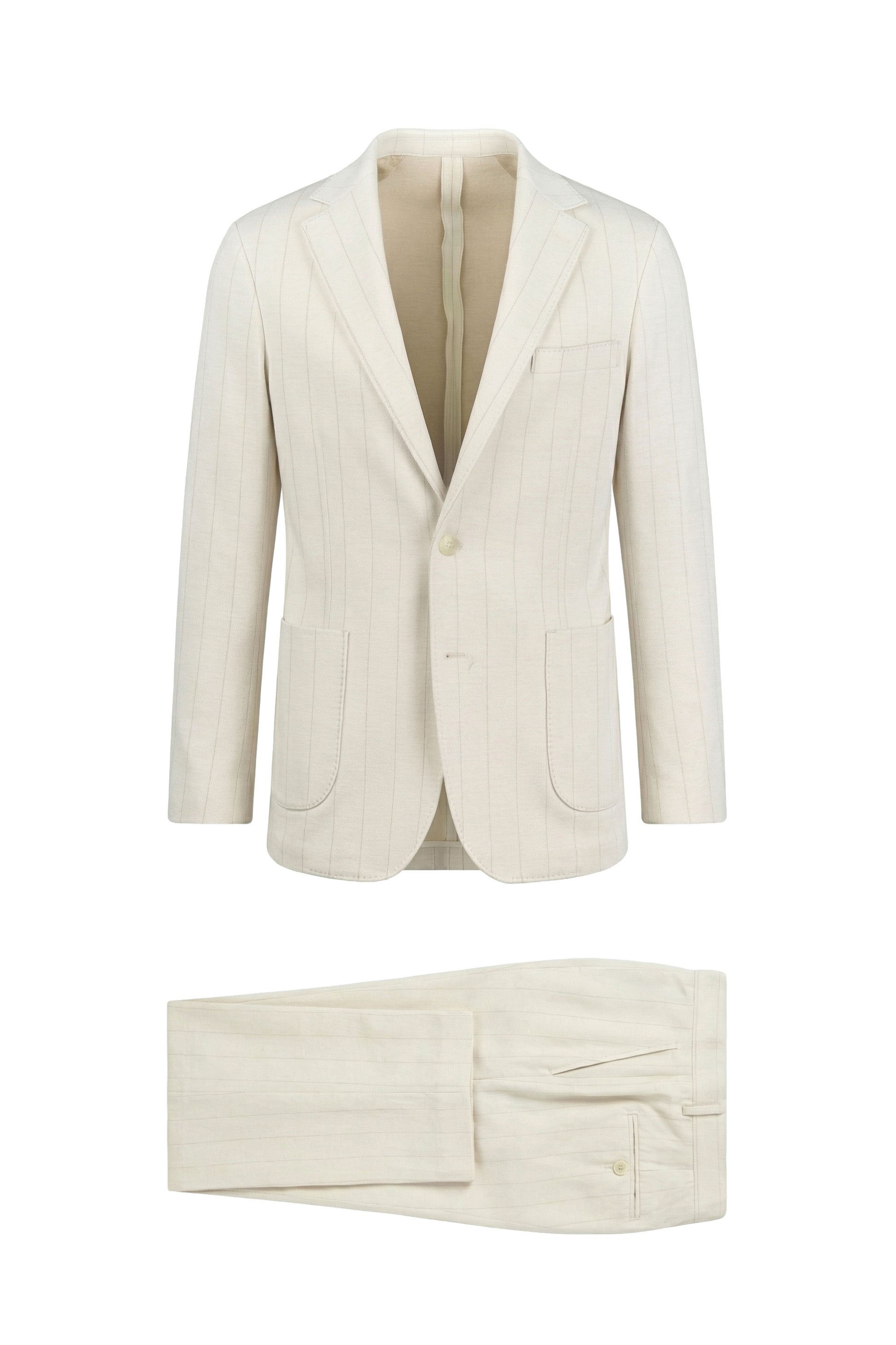 Pinstriped wool and cotton jersey suit - MONTEZEMOLO