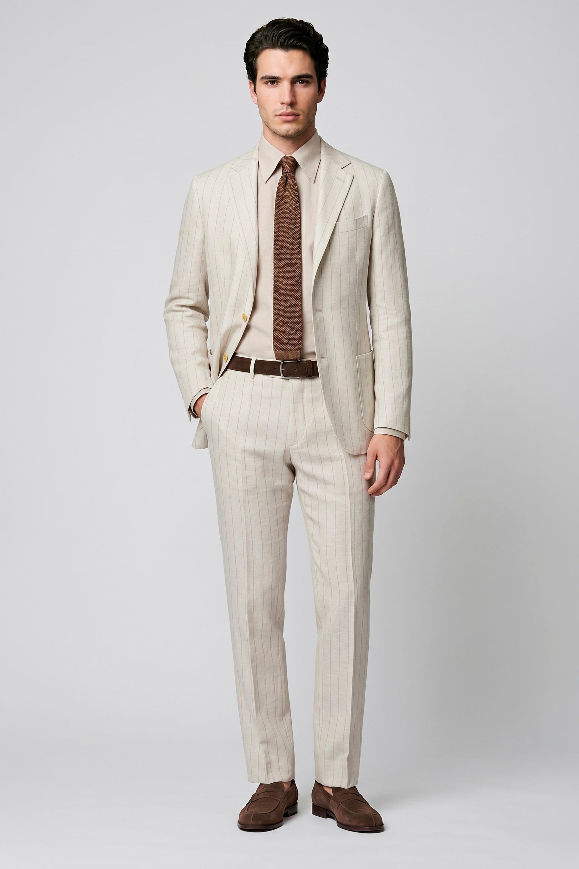 Tailored suit in linen, wool & silk - Fabrics by Ferla® - MONTEZEMOLO