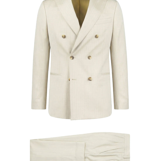 Double-breasted fresco wool suit - MONTEZEMOLO