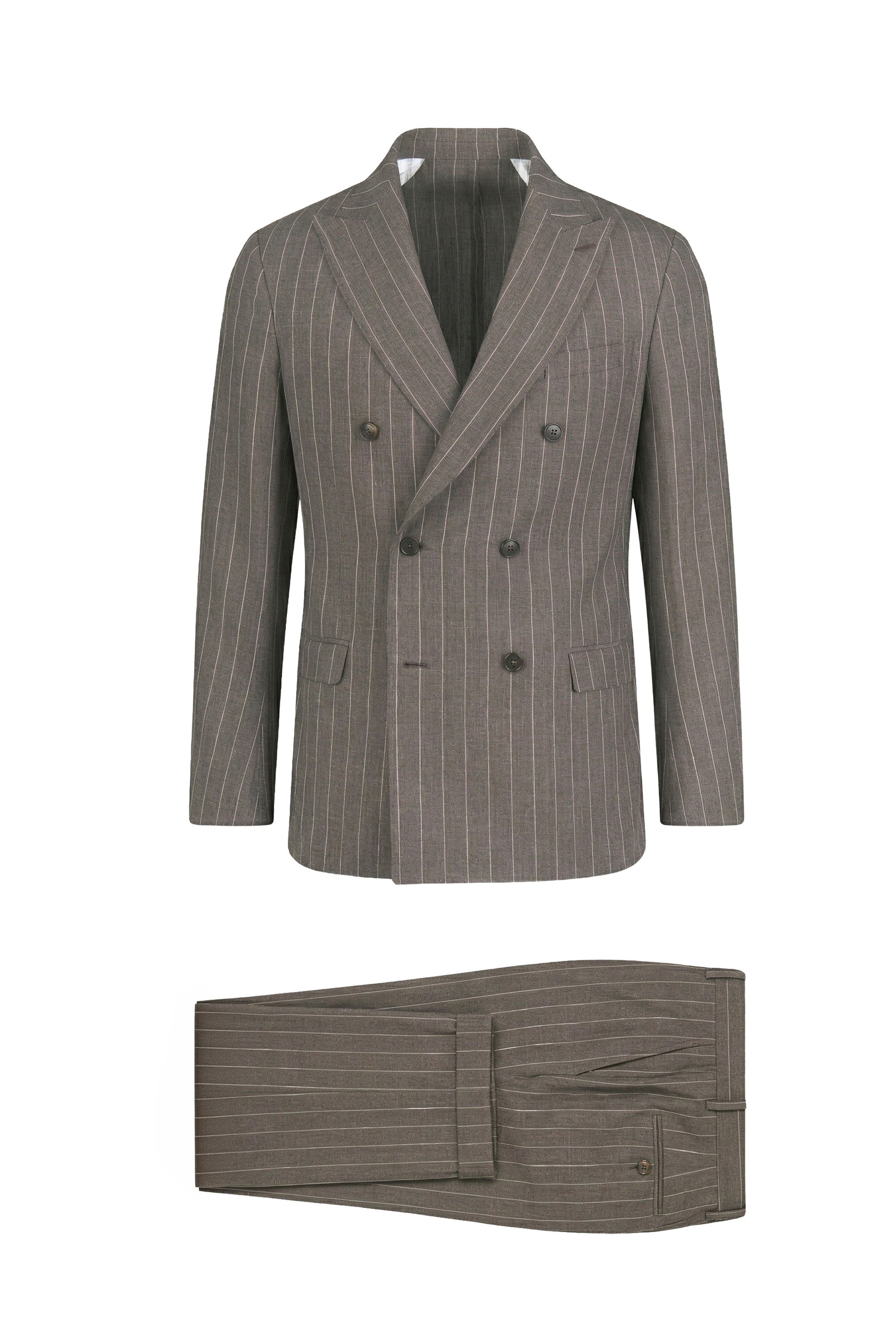 Double-breasted pinstripe suit - Loro Piana® fabrics - MONTEZEMOLO