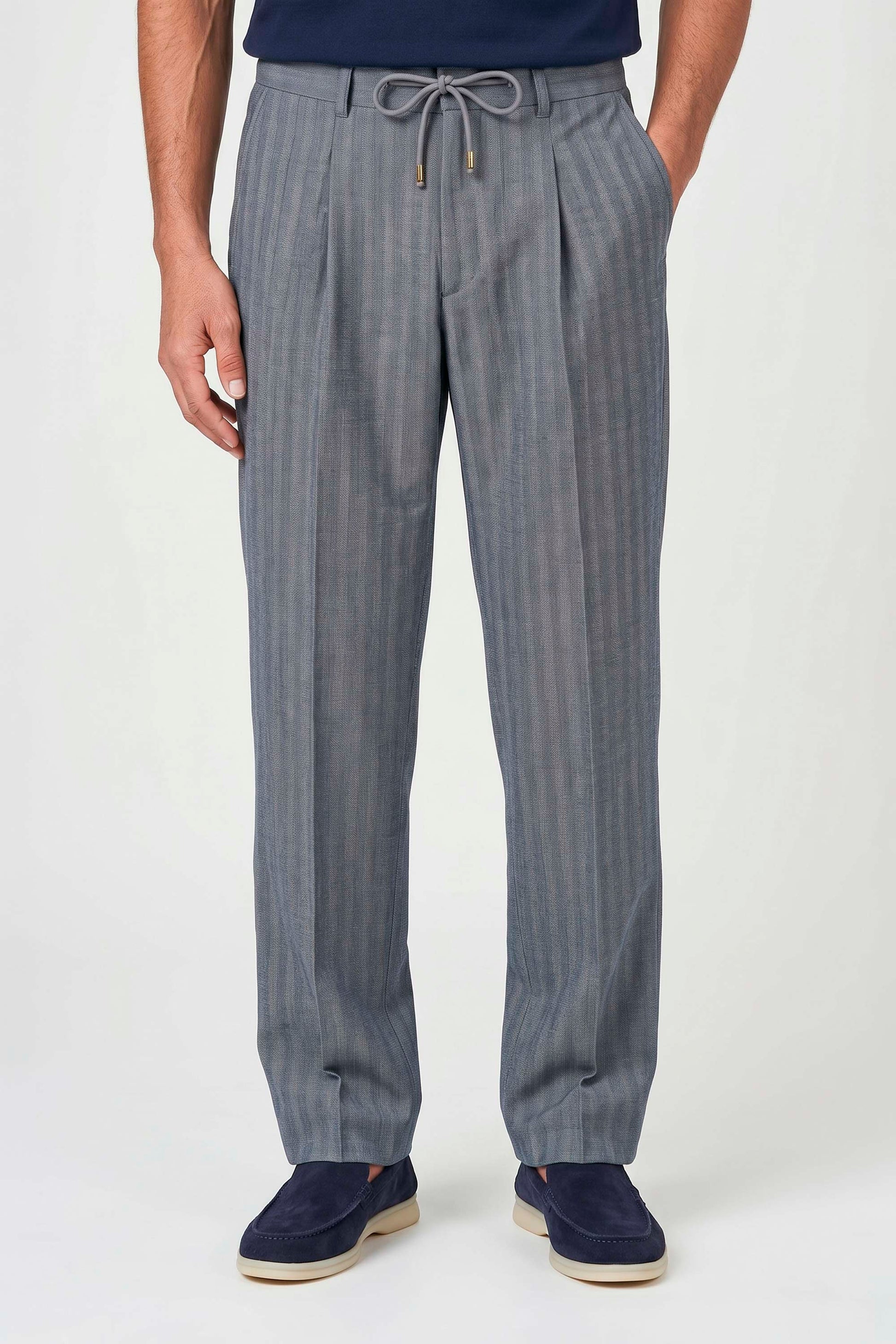 Drawstring trousers hopsack fabric - MONTEZEMOLO