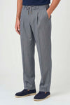 Drawstring trousers hopsack fabric - MONTEZEMOLO