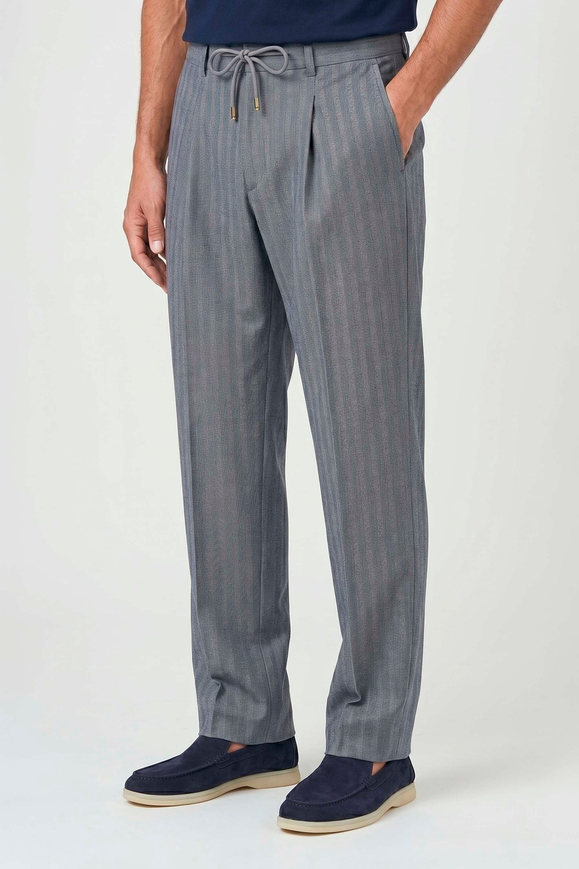 Drawstring trousers hopsack fabric - MONTEZEMOLO