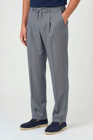 Drawstring trousers hopsack fabric - MONTEZEMOLO