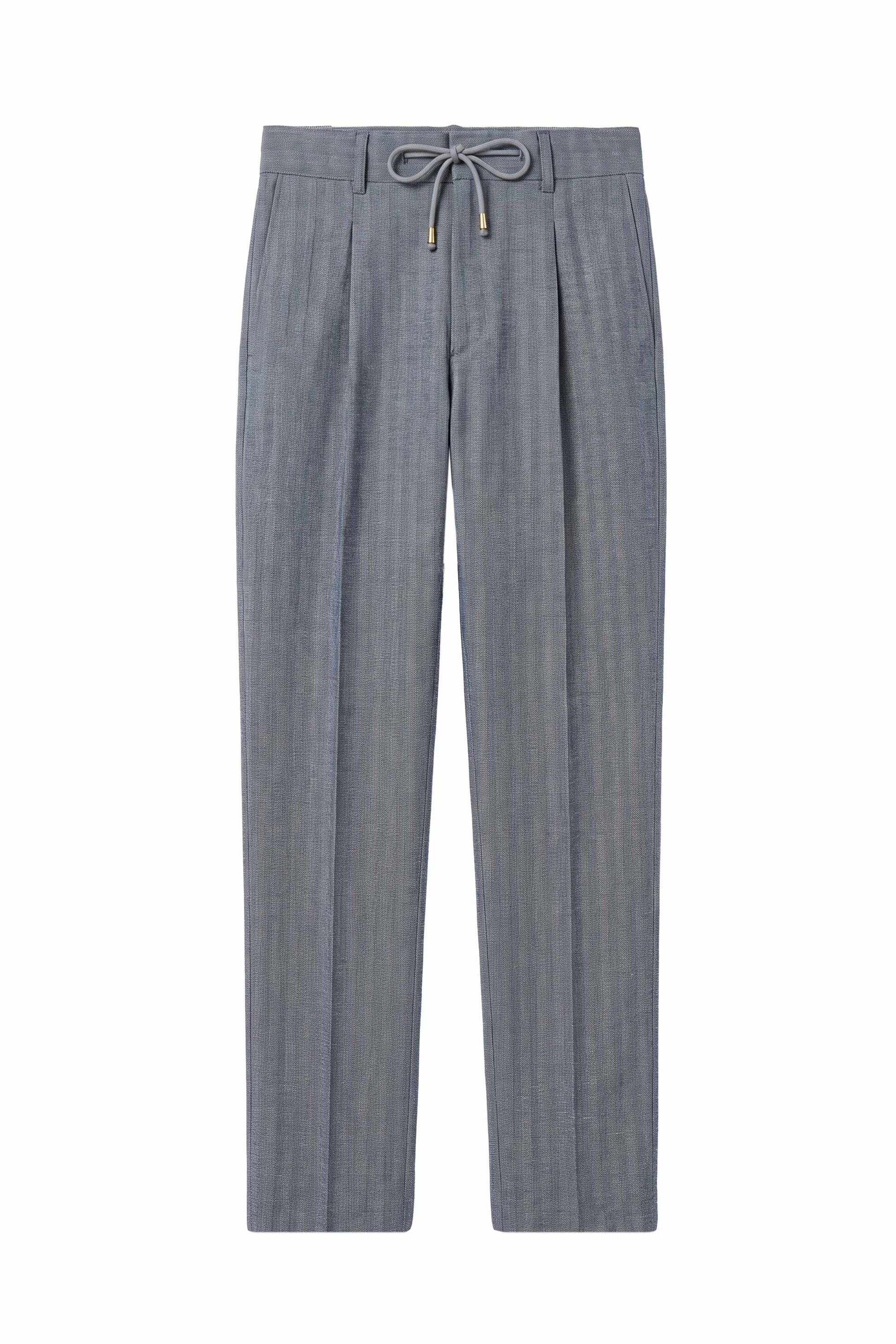 Drawstring trousers hopsack fabric - MONTEZEMOLO