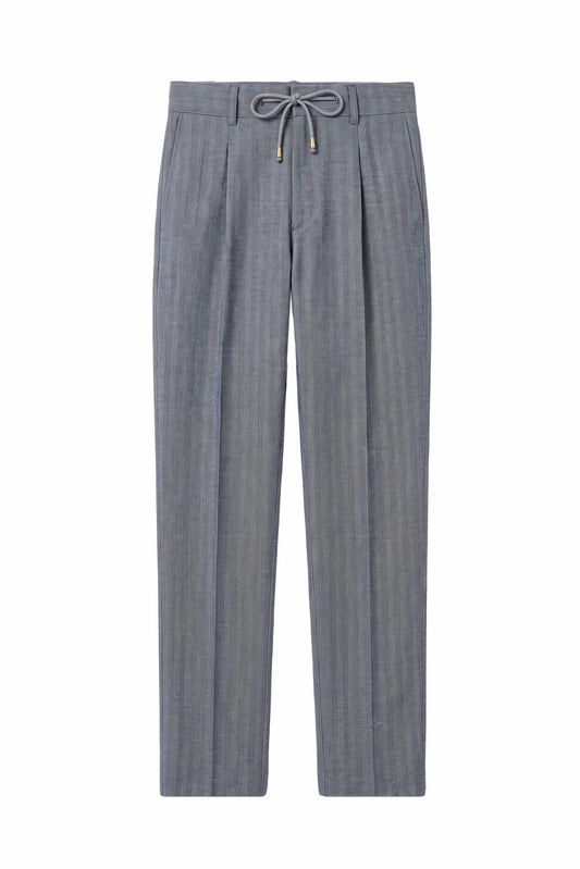 Drawstring trousers hopsack fabric - MONTEZEMOLO
