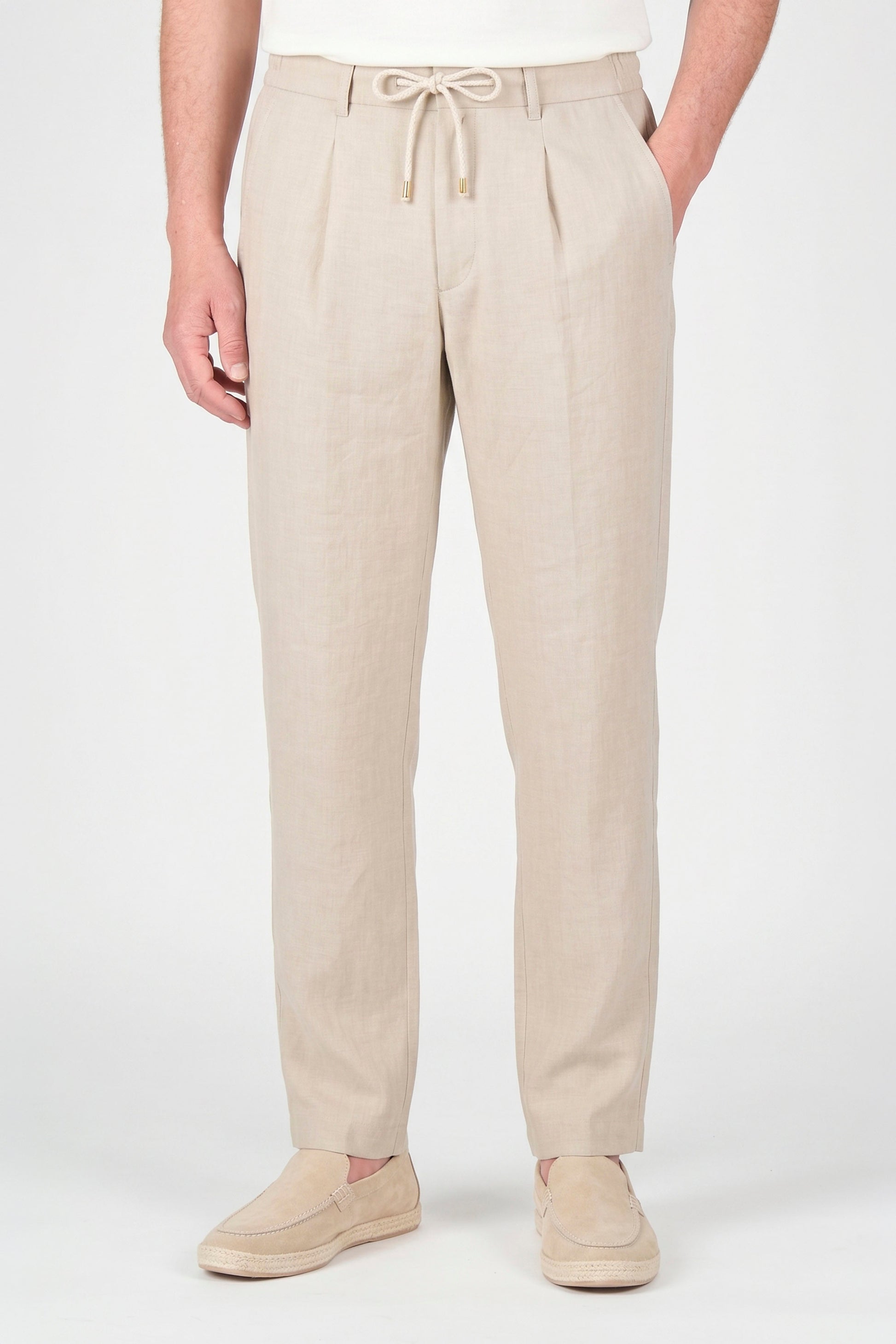 Drawstring trousers hopsack fabric - MONTEZEMOLO
