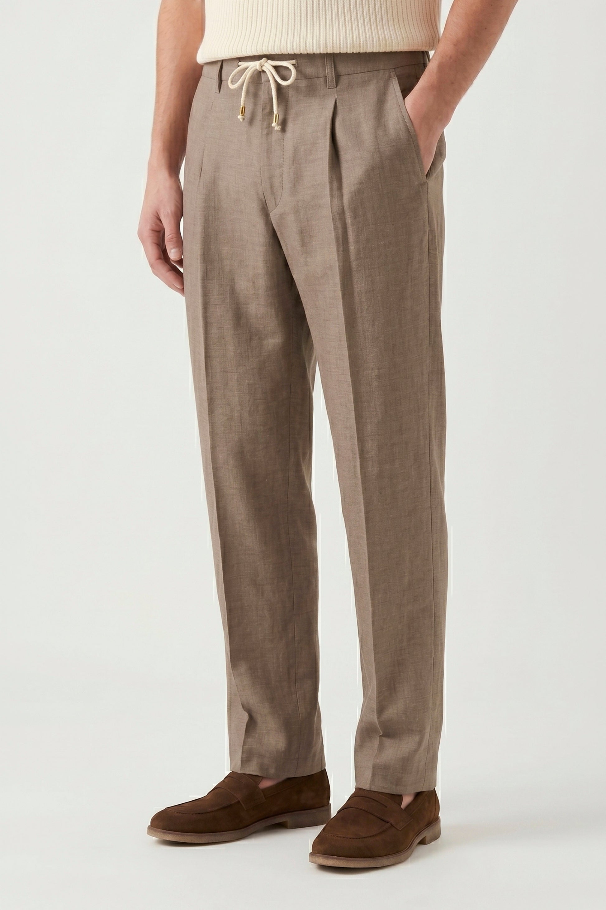 Drawstring trousers hopsack fabric - MONTEZEMOLO