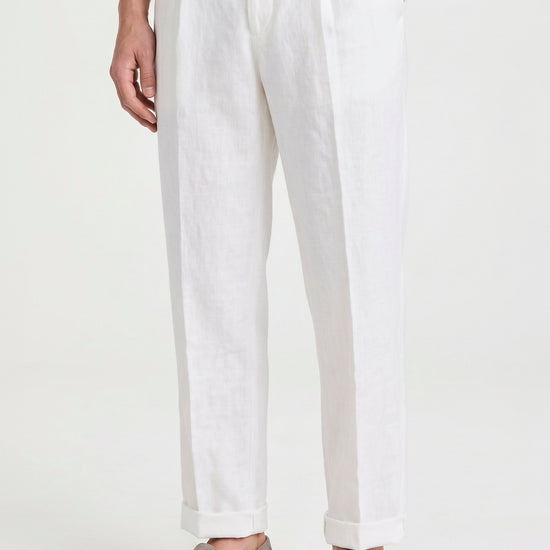Pure linen drawstring trousers - MONTEZEMOLO