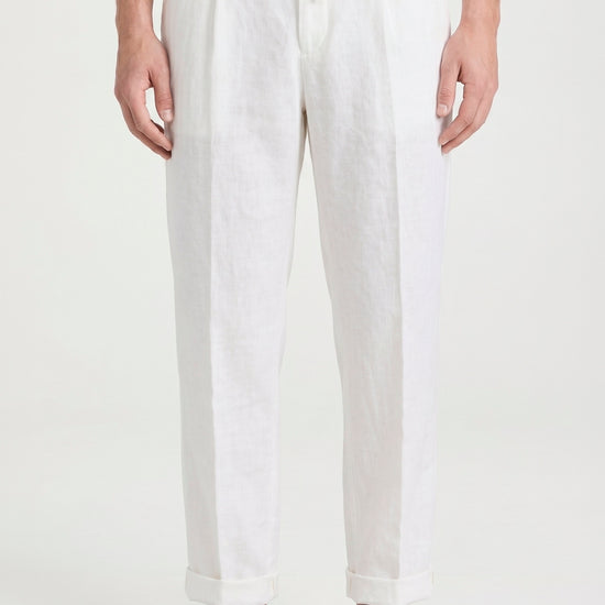 Pure linen drawstring trousers - MONTEZEMOLO