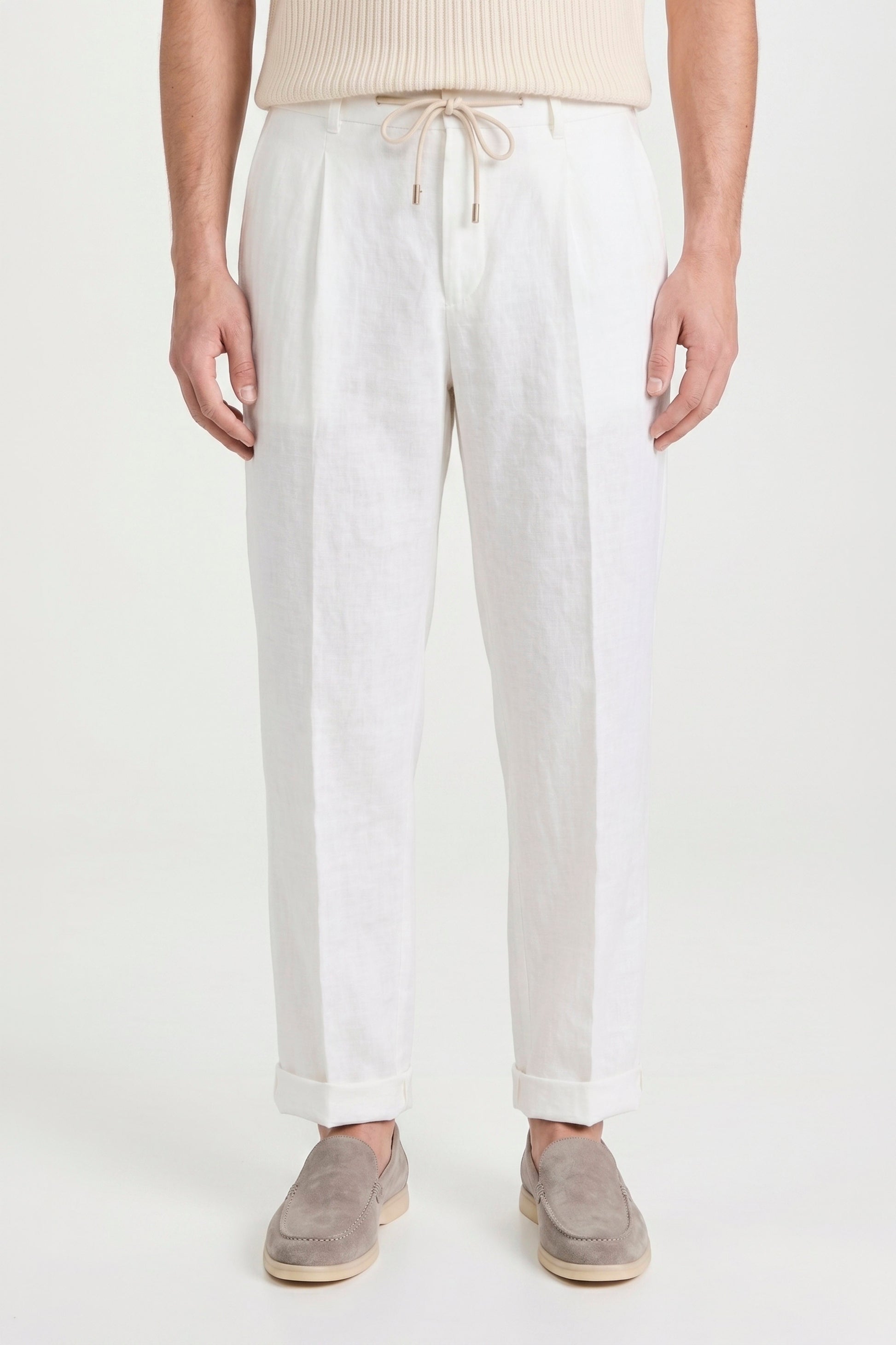 Pure linen drawstring trousers - MONTEZEMOLO