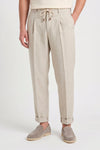 Pure linen drawstring trousers - MONTEZEMOLO