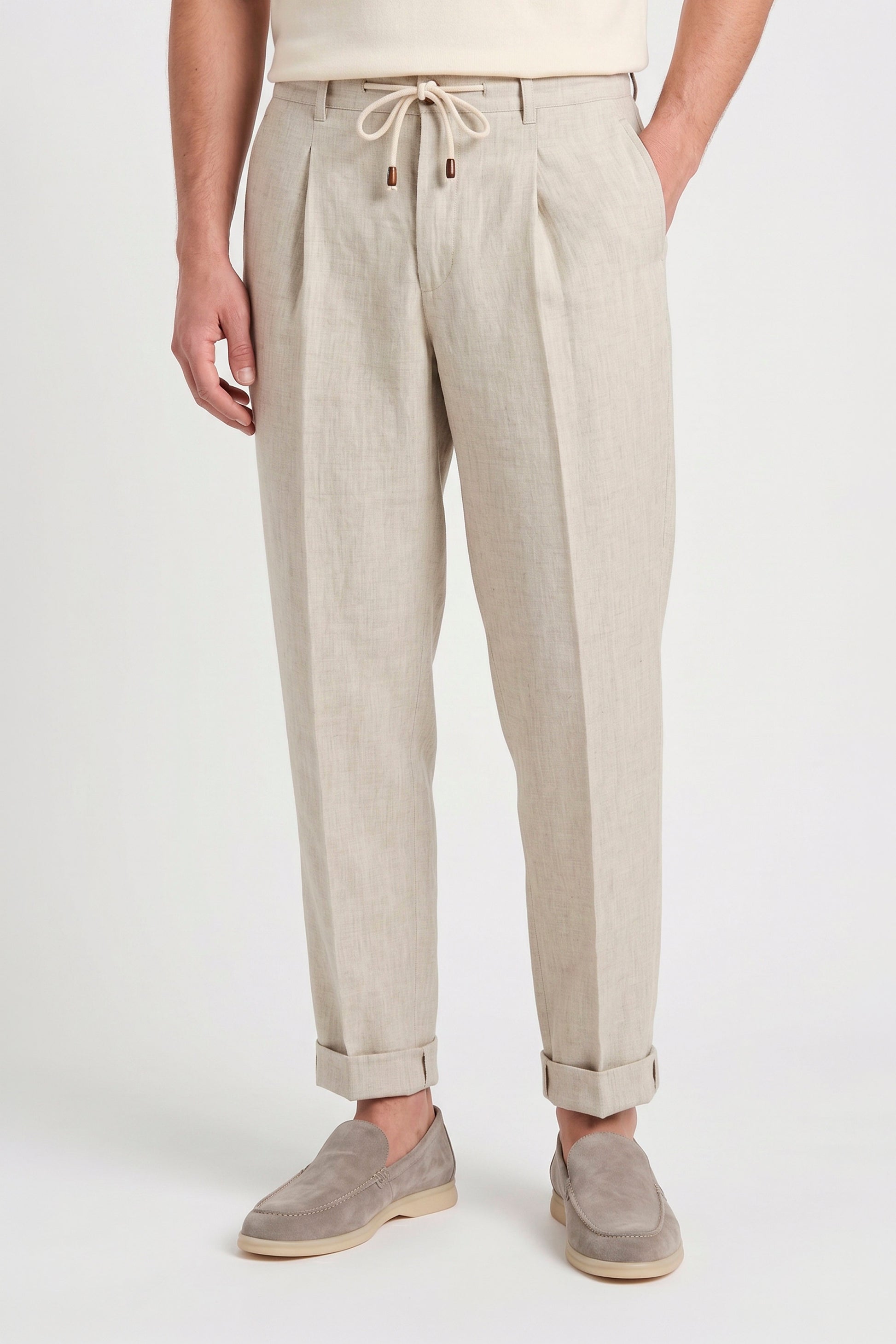 Pure linen drawstring trousers - MONTEZEMOLO