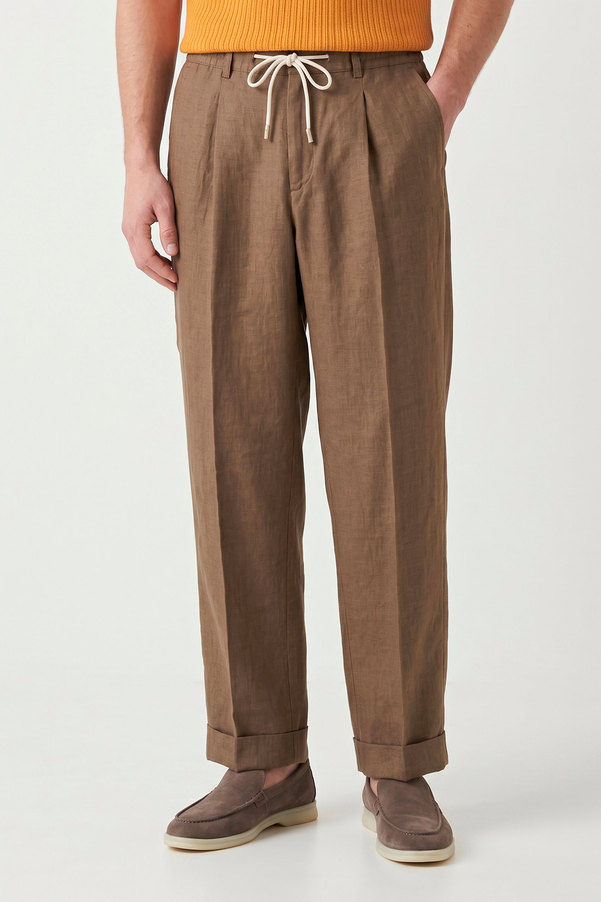 Pure linen drawstring trousers - MONTEZEMOLO
