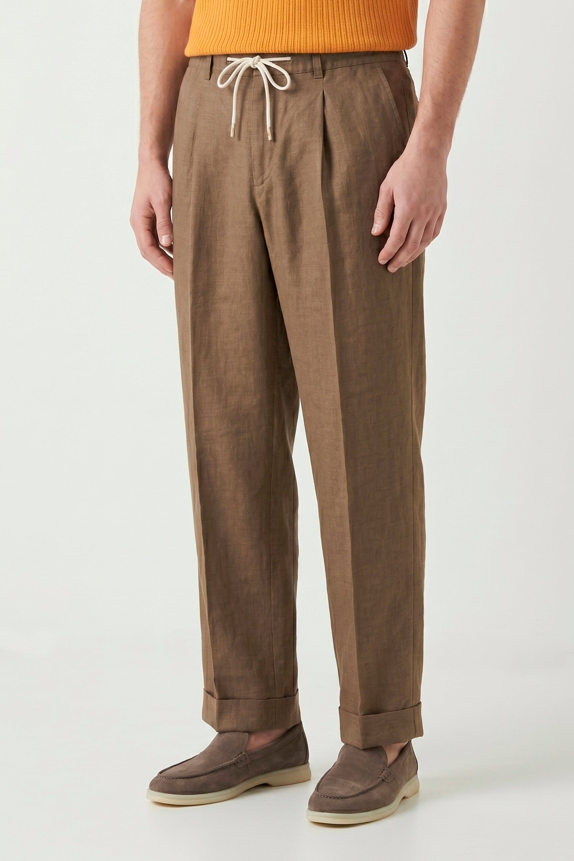 Pure linen drawstring trousers - MONTEZEMOLO