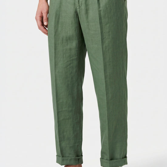 Pure linen drawstring trousers - MONTEZEMOLO
