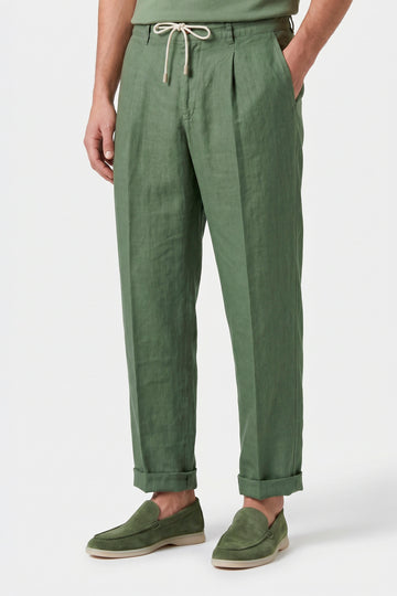 Pure linen drawstring trousers - MONTEZEMOLO