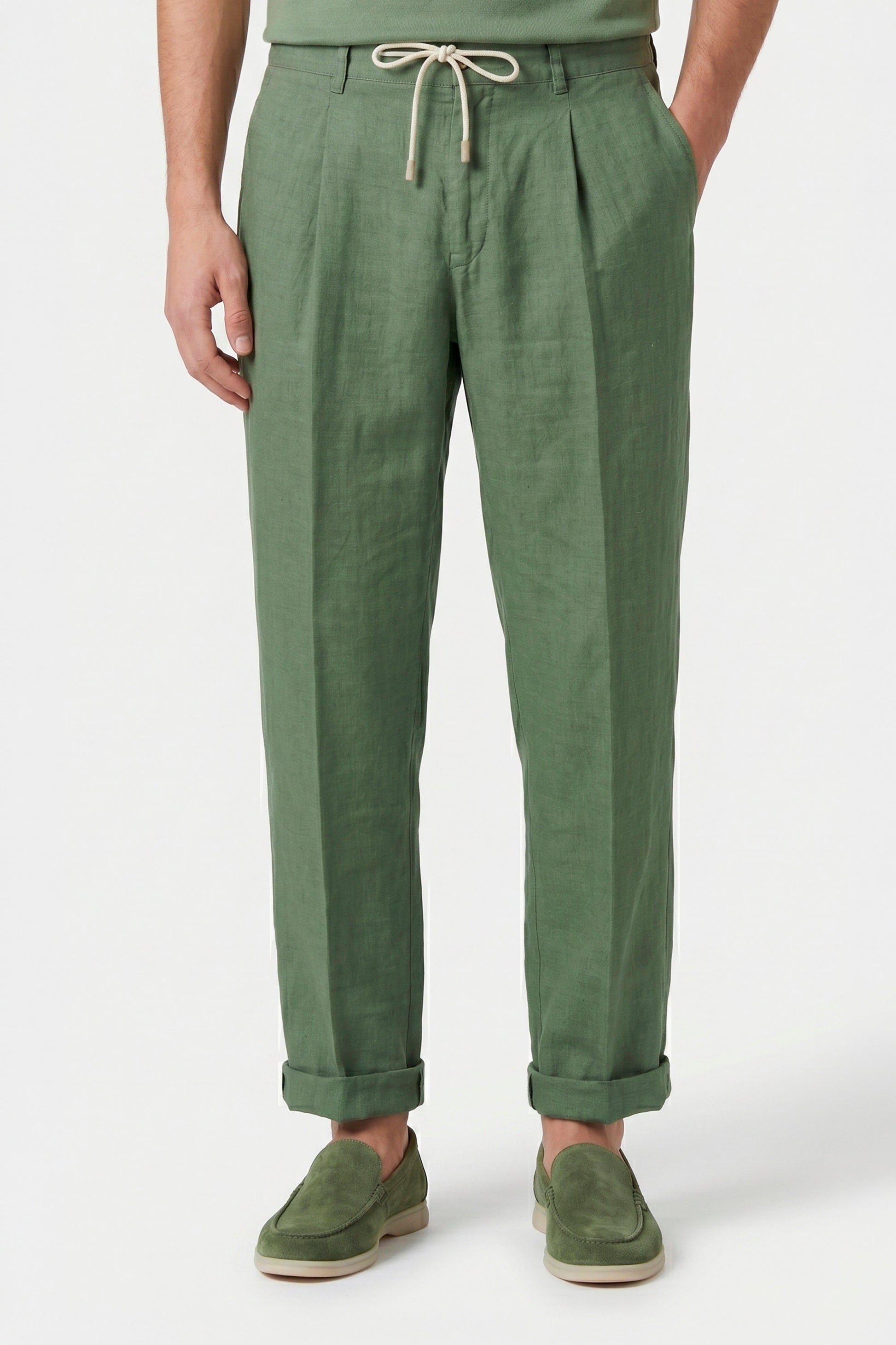 Pure linen drawstring trousers - MONTEZEMOLO