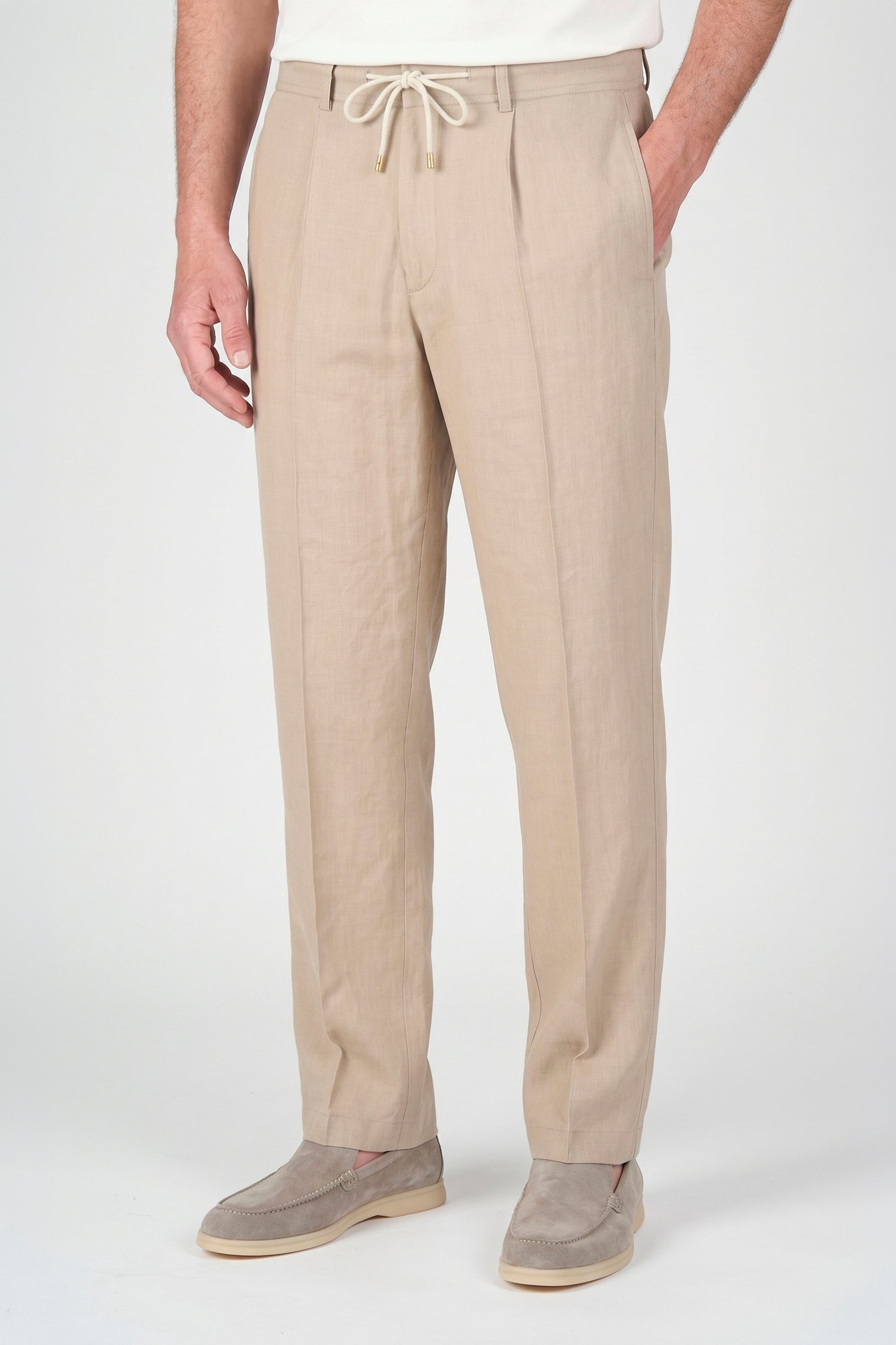 Denim-effect trousers with drawstring - MONTEZEMOLO