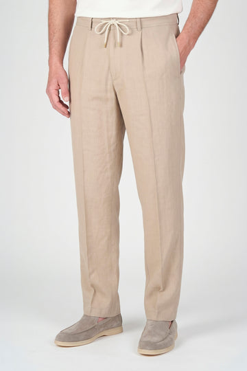 Denim-effect trousers with drawstring - MONTEZEMOLO