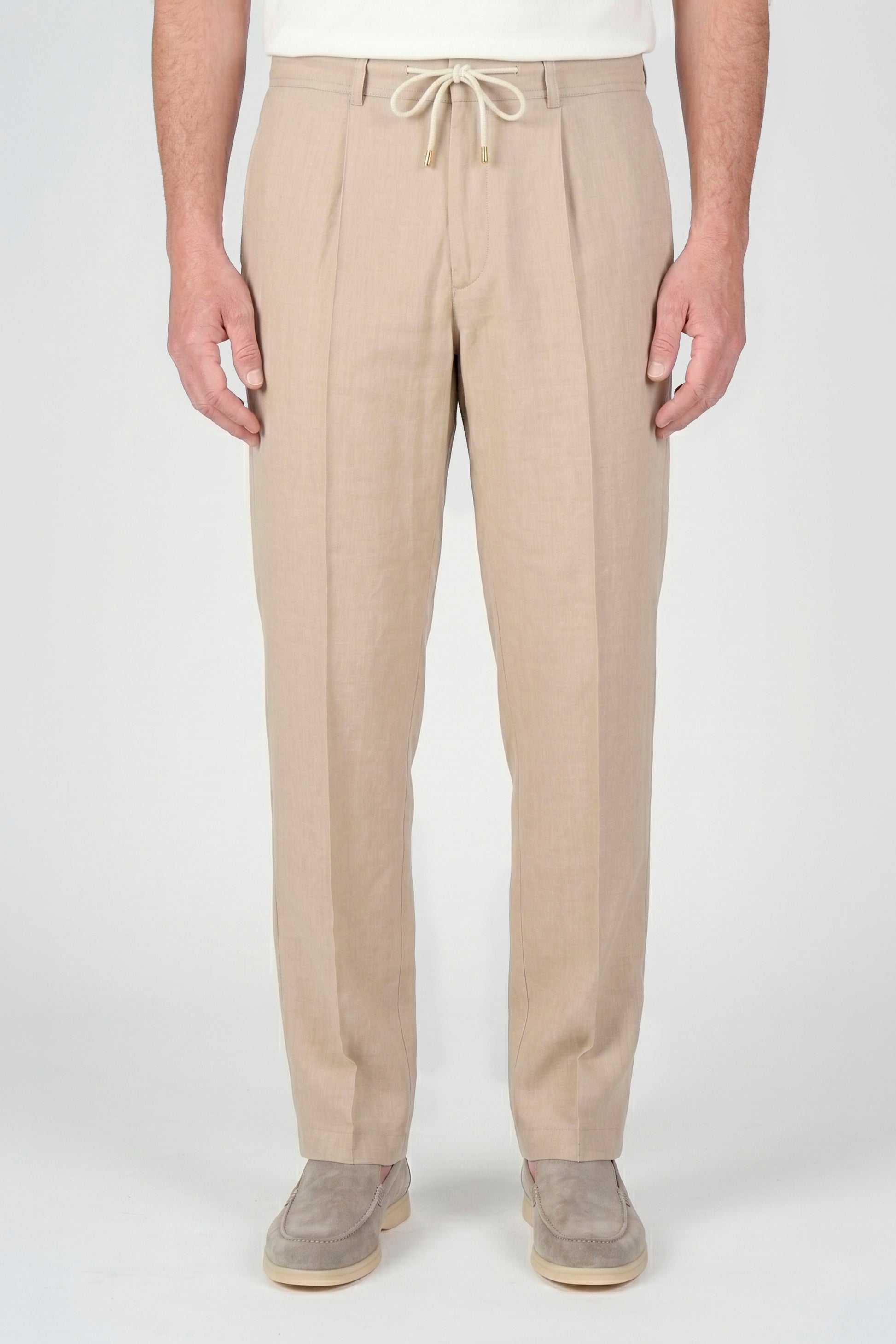 Denim-effect trousers with drawstring - MONTEZEMOLO
