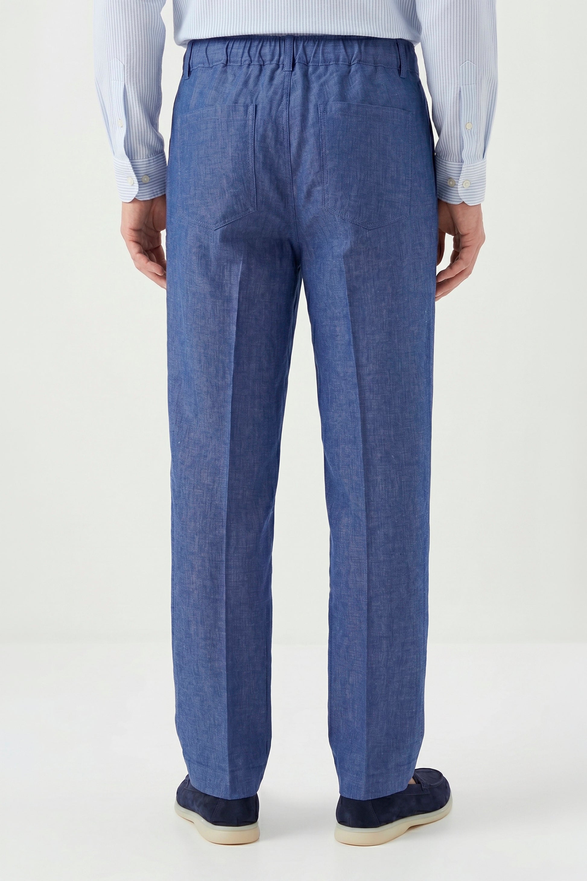 Denim-effect trousers with drawstring - MONTEZEMOLO