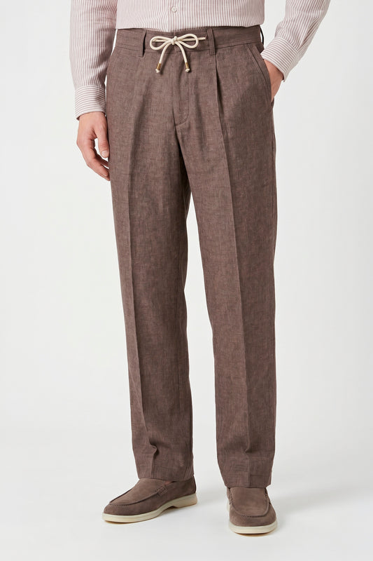 Denim-effect trousers with drawstring - MONTEZEMOLO