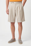 Herringbone Double-pleat bermuda - MONTEZEMOLO