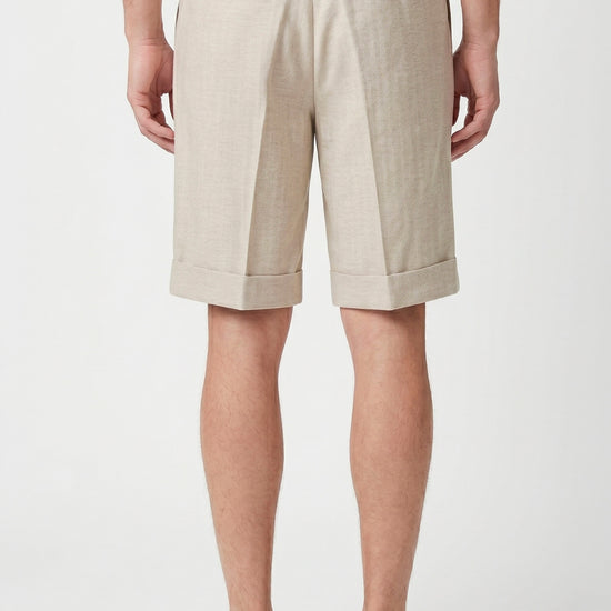 Herringbone Double-pleat bermuda - MONTEZEMOLO