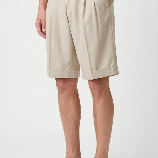 Herringbone Double-pleat bermuda - MONTEZEMOLO