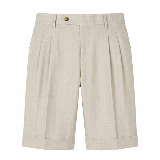 Herringbone Double-pleat bermuda - MONTEZEMOLO