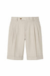 Herringbone Double-pleat bermuda - MONTEZEMOLO