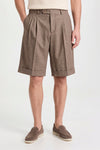 Herringbone Double-pleat bermuda - MONTEZEMOLO