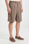 Herringbone Double-pleat bermuda - MONTEZEMOLO