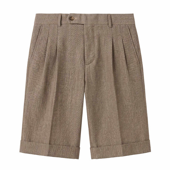 Herringbone Double-pleat bermuda - MONTEZEMOLO