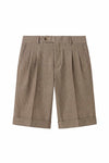 Herringbone Double-pleat bermuda - MONTEZEMOLO