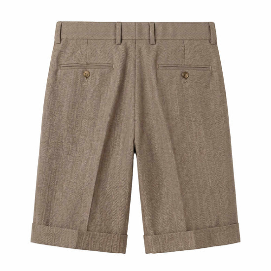 Herringbone Double-pleat bermuda - MONTEZEMOLO