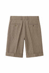 Herringbone Double-pleat bermuda - MONTEZEMOLO