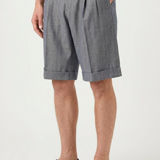 Herringbone Double-pleat bermuda - MONTEZEMOLO