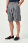 Herringbone Double-pleat bermuda - MONTEZEMOLO