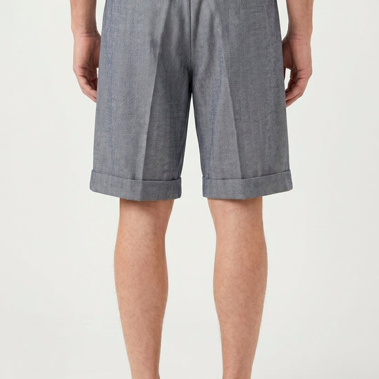 Herringbone Double-pleat bermuda - MONTEZEMOLO