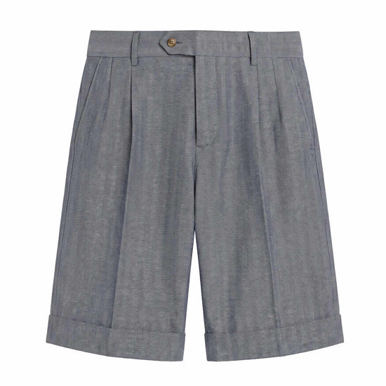 Herringbone Double-pleat bermuda - MONTEZEMOLO