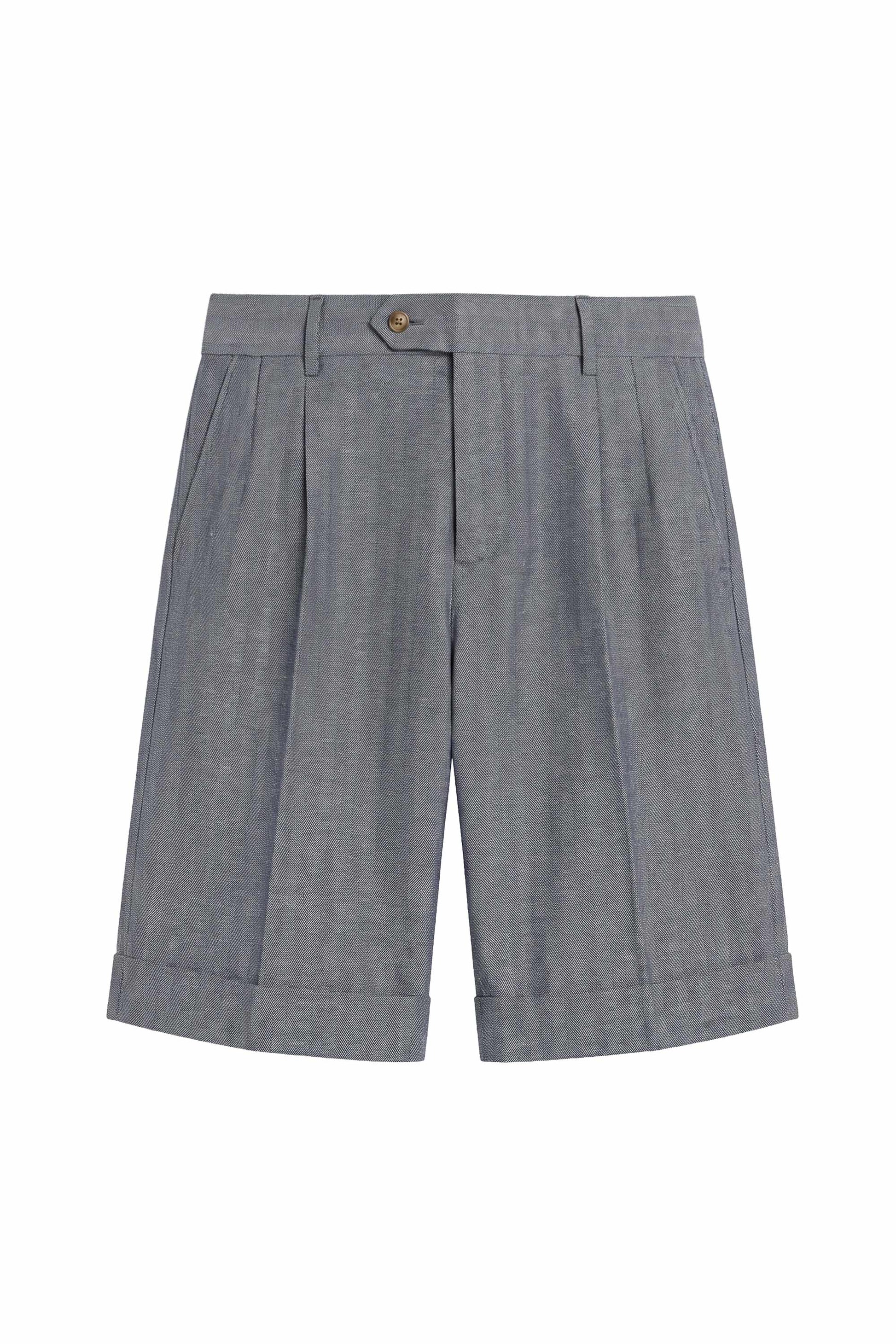 Herringbone Double-pleat bermuda - MONTEZEMOLO